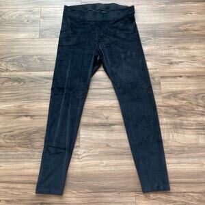 Old Navy Velvet Pants Womens L Black Stretch Leggings Ankle Tapered Classic Goth